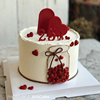 网红爱心蛋糕装饰214情人节情侣，表白甜品台派对女生生日烘焙装扮