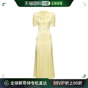 香港直邮潮奢 ALESSANDRA RICH 女士真丝绸缎短袖长款连衣裙
