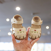 宝宝鞋女宝夏季凉鞋小童公主，鞋软底1一2岁婴儿，学步鞋包头女童鞋子