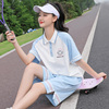 时尚休闲运动套装女polo衫T恤中学生韩版显瘦宽松短裤跑步两件套