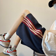 条纹运动短裤男生夏季设计感小众休闲五分裤子篮球美式高街大裤衩