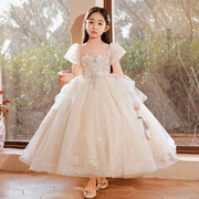 女童礼服裙花童婚礼小女孩公主裙蓬蓬纱儿童主持人钢琴演奏晚礼服