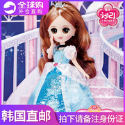 韩国樱桃洋娃娃灰姑娘装扮女孩公主童话蓝色礼服裙换装过家家玩具