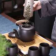 紫砂原矿陶瓷提梁壶茶具套装，家用简约大号，容量泡茶壶客厅茶盘茶杯
