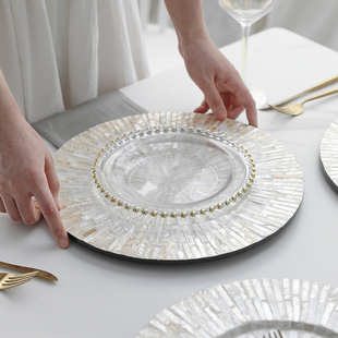 美式隔热餐垫创意贝壳餐桌垫法式高级感轻奢欧式西餐垫圆形托盘子