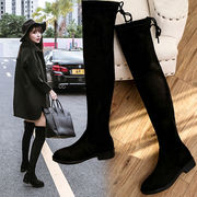 学生长筒靴女2023年秋冬季英伦风时尚韩版黑色中跟包腿过膝高靴子
