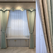现代简约高级设计感轻奢风高精密提花客厅卧室遮光定制窗帘纱