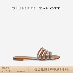 商场同款Giuseppe Zanotti GZ女士水钻平底凉鞋