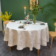 圆桌餐布北欧风格大圆，桌布布艺圆形加厚家用欧式高端奢华圆桌子布