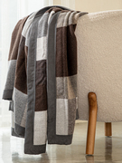 欧式格纹风情澳大利亚纯羊毛毯冬季加厚保暖床上盖毯沙发保暖搭毯