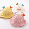 婴儿帽子夏季薄款遮阳防晒帽可调男女孩，宝宝太阳帽春秋款纯棉盆帽