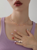 紫色石玻璃水晶珠项链女小众高级感设计镀k金2023高端锁骨链