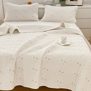 定制全棉床单单件100纯棉水洗棉被单人榻榻米床盖三件套加厚床褥