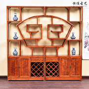 中式红木古典全实木明清仿古南榆木家具多宝阁博古架酒柜书架柜