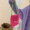 小众梅子色手工自制diy斜挎手提两用时尚编织串珠，包材料(包材料)包送视频