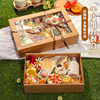 春游野餐盒一次性户外露营寿司，便当盒九宫格打包盒牛皮纸食品盒子
