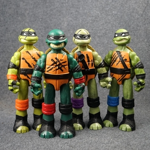 大号忍者神龟模玩摆件黑化战斗涂装儿童玩具彩星