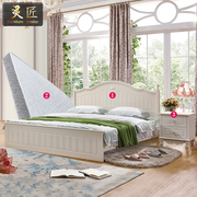 韩式床田园床公主床单人床婚床白色1.5米卧室家具实木双人床1.8米