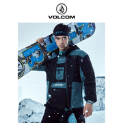 volcom钻石男装户外品牌工装机能，风外套2023冬季撞色连帽套头