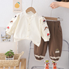 婴儿衣服春秋季韩版甜美长袖衬衣两件套8-9-10个月一岁女宝宝春装
