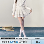 qdqd白色芭蕾风蕾丝，半身裙女2024蛋糕，裙高腰显瘦蓬蓬裙短裙