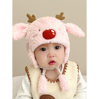 定制宝宝帽子秋冬款护耳毛绒，帽子可爱超萌婴儿冬款婴幼儿外出帽套