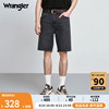 wrangler威格24春夏，黑灰色男美式复古潮流，百慕大宽松牛仔短裤