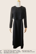 vintage复古质感连衣裙，春季高端定制小众气质长裙，黑色高腰长袖
