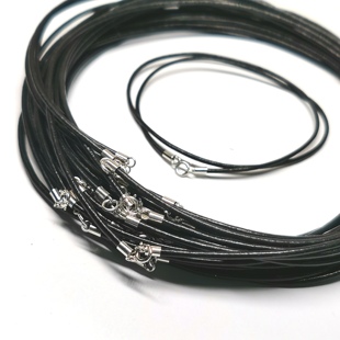 雅庄s925纯银项链绳挂绳弹簧，扣真皮绳管手工，制作毛衣链搭配吊坠