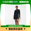 香港直邮潮奢 ASOS 女士设计长袖迷你带皱饰衬衫式连衣裙(黑色)