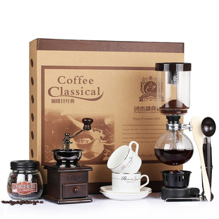 啡忆咖啡壶虹吸壶套装礼盒，家用虹吸式煮咖啡机，磨豆机手工咖啡器具