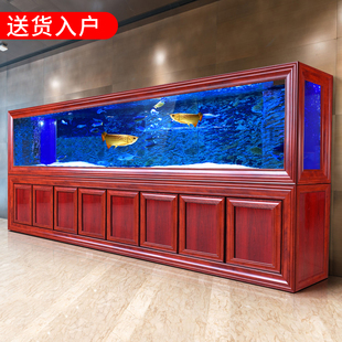 欧宝金鱼缸中式屏风生态，家用客厅水族箱，1.2米底过滤大中型免换水