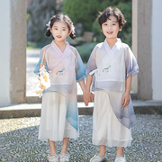 儿童汉服男女童夏季中国风古装套装唐装，小学生幼儿园古风表演出服