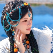 新年藏族舞蹈头饰女藏式异域风情耳环套装西藏旅拍饰品写真发箍发