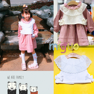 韩国网(韩国网)红款女宝宝儿童，粉色公主度假连衣裙子白色背心两件套