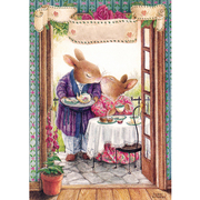 精准印花dmc十字绣卡通油画，温馨卧室可爱兔子，彼得兔80
