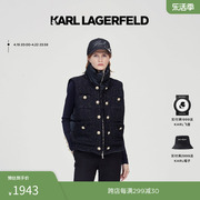 KARL LAGERFELD卡尔拉格斐春夏粗花呢羽绒服马甲女老佛爷