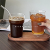 轻薄简约冰美式咖啡杯柠檬饮品杯创意可叠玻璃喝水杯牛奶泡茶杯