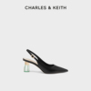 CHARLES&KEITH春夏女鞋CK1-60280376时尚拼接高跟尖头凉鞋女鞋