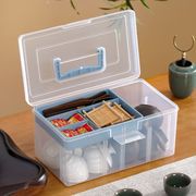 茶具桌面收纳盒便捷双层手提收纳箱透明多功能户外家用茶杯整理盒