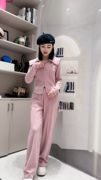 粉色休闲运动套装女2024春秋季时尚，洋气网红百搭小个子两件套