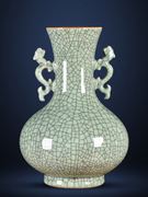 景德镇陶瓷器仿古官窑裂纹花瓶中式家居客厅博古架装饰工艺品摆件