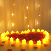 浪漫求婚表白装饰摆图创意，生日电子蜡烛情人，节晚餐布置led蜡烛灯