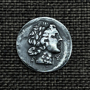 古希腊银币复刻纯银古币太阳神阿波罗里拉琴狮子座守护神饰品镶嵌