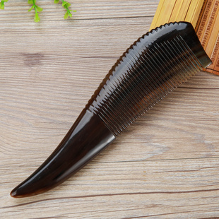 牛角梳子西藏纯天然生发加厚宽大齿男头梳卷发，防脱发按摩木梳