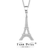 纯银巴黎埃菲尔铁塔项链女镶钻个性欧美风饰品吊坠