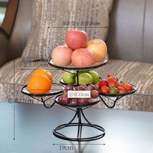 欧式水果盘现代客厅家用多层水果篮创意时尚干果，点心盘茶几糖