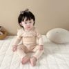 韩版女宝宝家居服套装秋冬加厚婴儿公主棉质睡衣上衣+高腰护肚裤