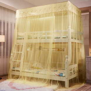 公主风儿童子母床蚊帐上下床高低双层床1.35m梯形上下铺1.2m1.5米