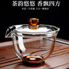 玻璃盖碗三才茶杯大号，防烫手抓泡茶壶，单个功夫茶具透明茶碗带盖